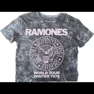 Ramones rocker tee. Size 6. Brand New with tags. Acid wash grey tee.